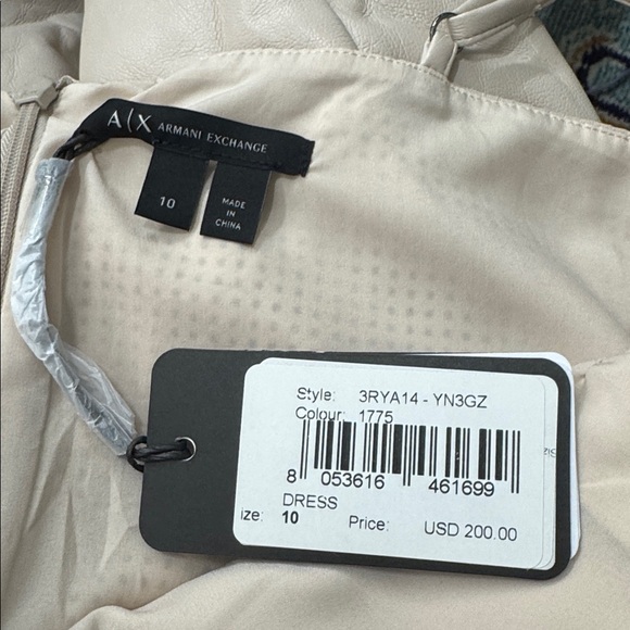 NWT • Armani Exchange • Women's Sleeveless Faux Leather Mini Dress • Size 10 • 😍 - Picture 5 of 7